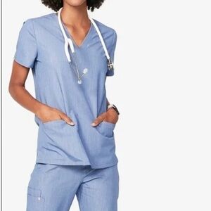 Figs Scrub Set Heather Indigo Casma Top (S) Zamora Joggers (S)